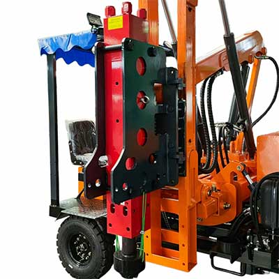 Wheeled Guardrail Pile Driver EM-G300 Hammer